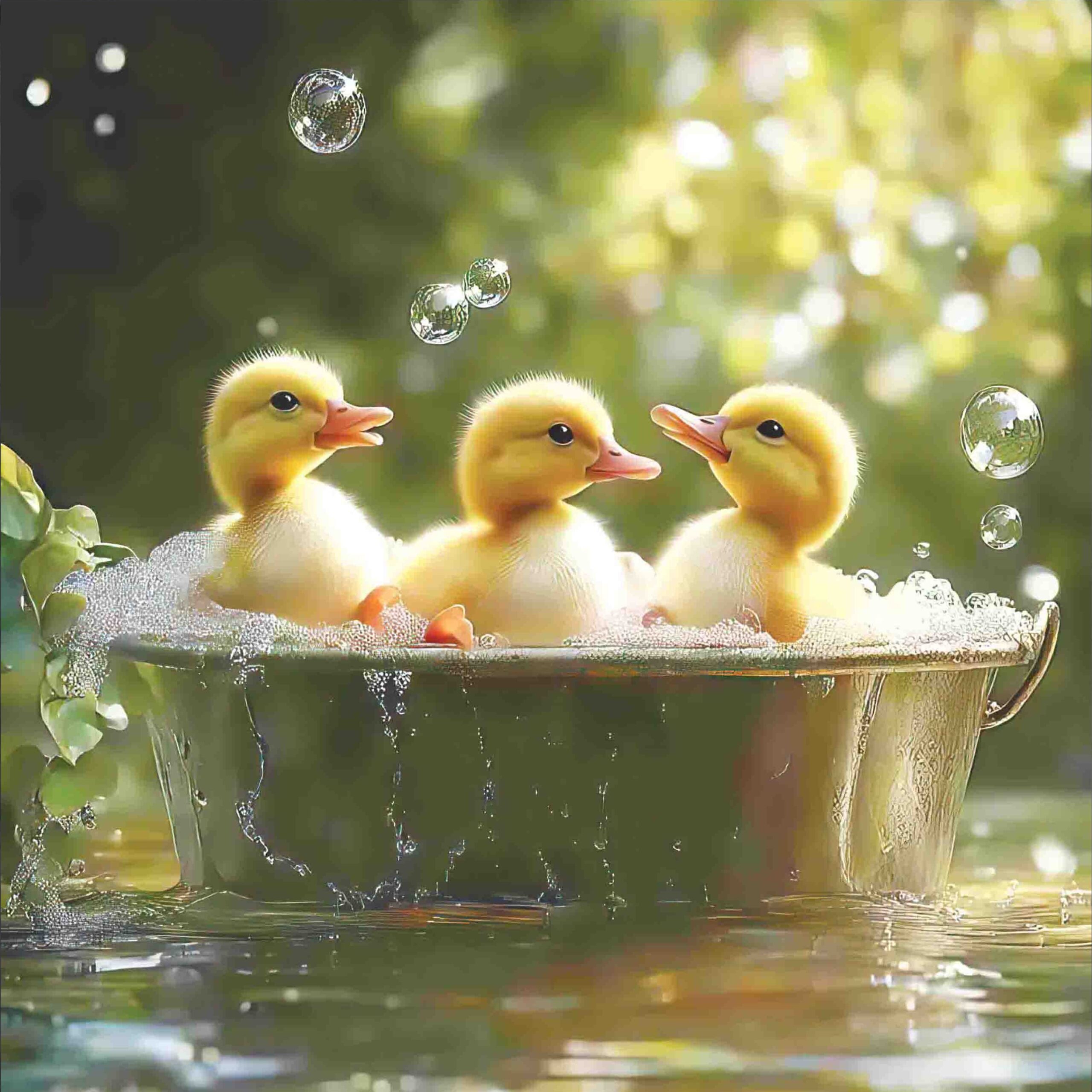 3 Ducklings in Tin Bath