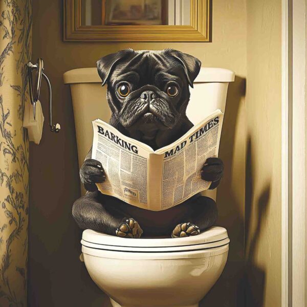 Black Pug Toilet