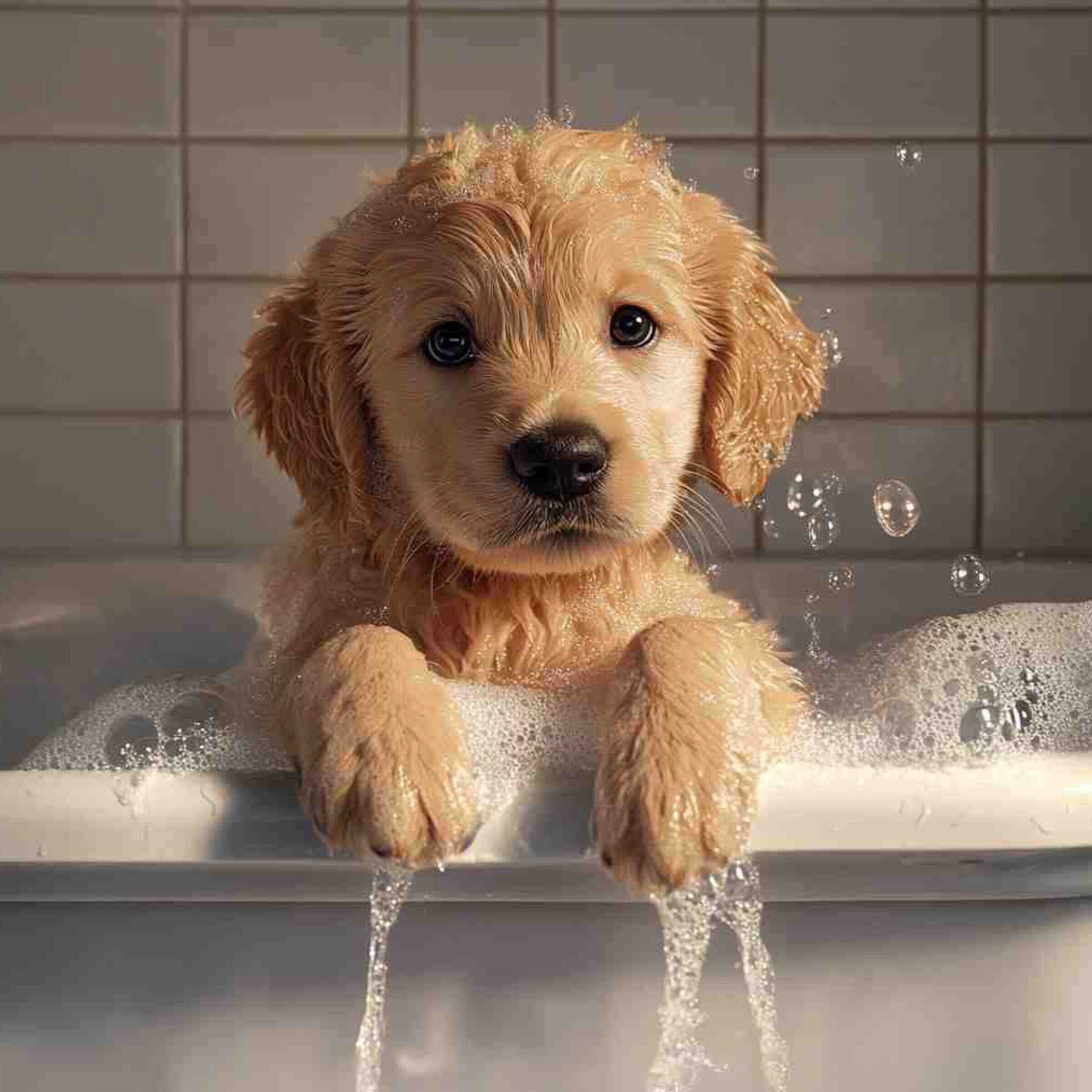 Brown Cockapoo Bubble Bath