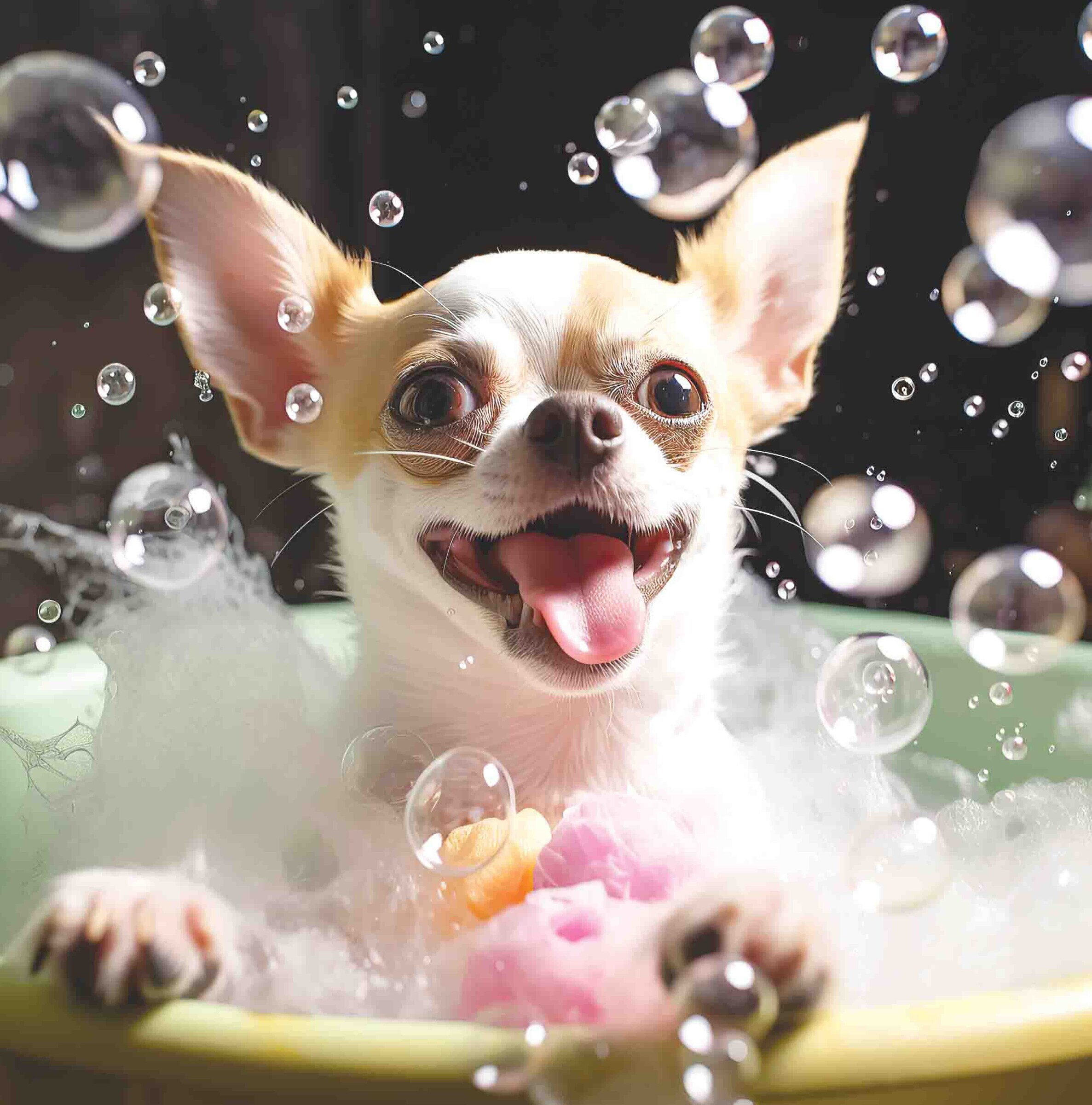 Chihuahua Short Hair Bubble Bath