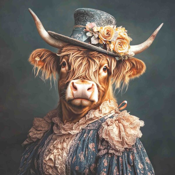 Dressed Up Highland Cow Female New