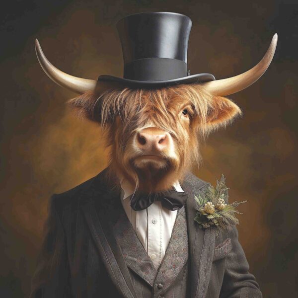 Dressed Up Highland Cow Male
