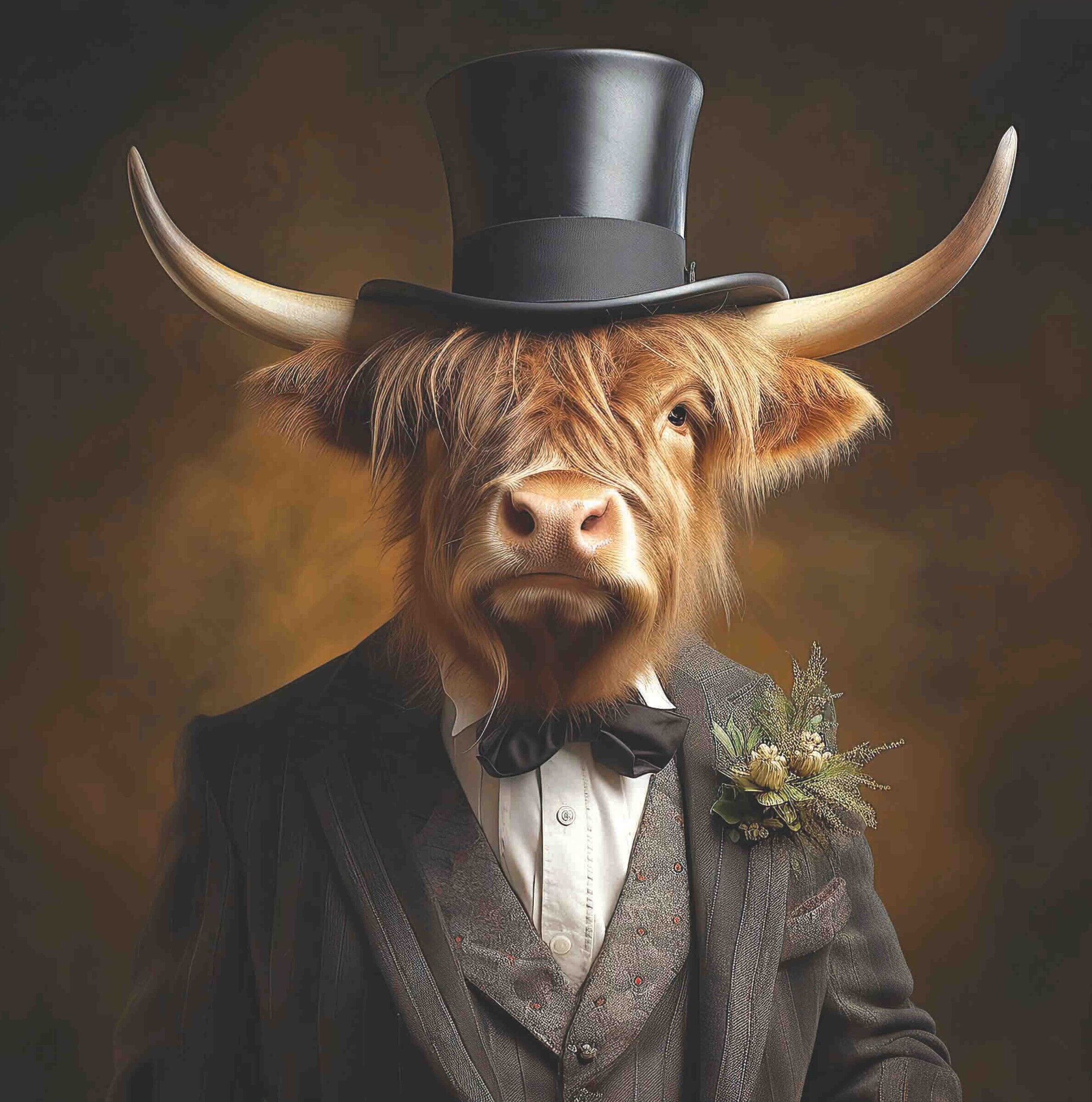Dressed Up Highland Cow Male
