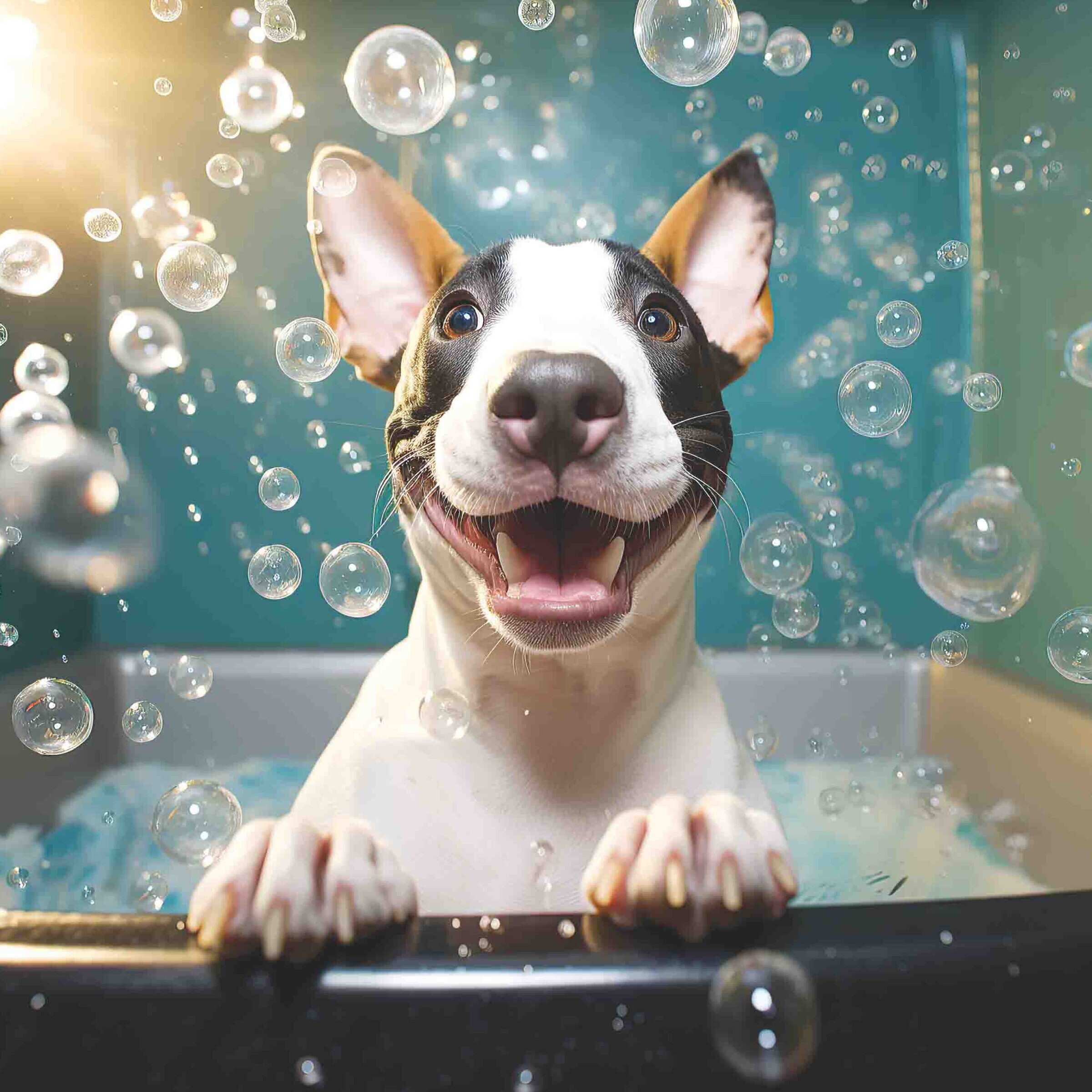 English Bull Terrier Bubble Bath