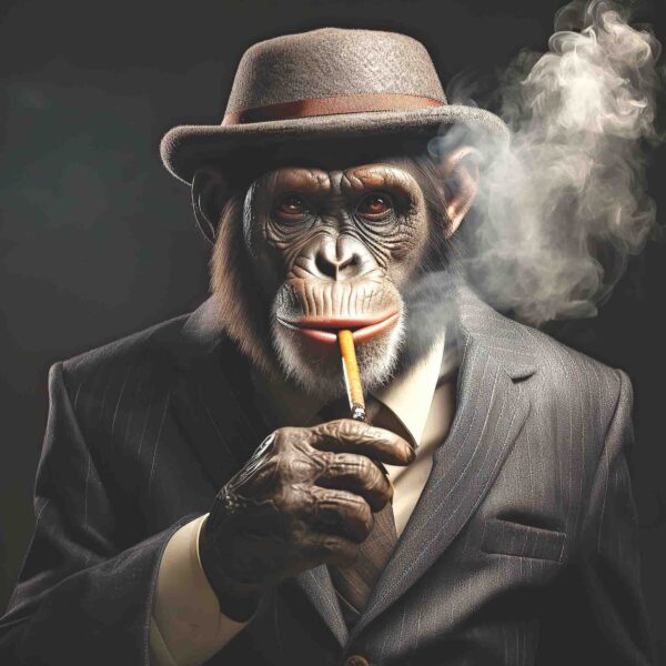 Gangster Chimpanzee Smoking