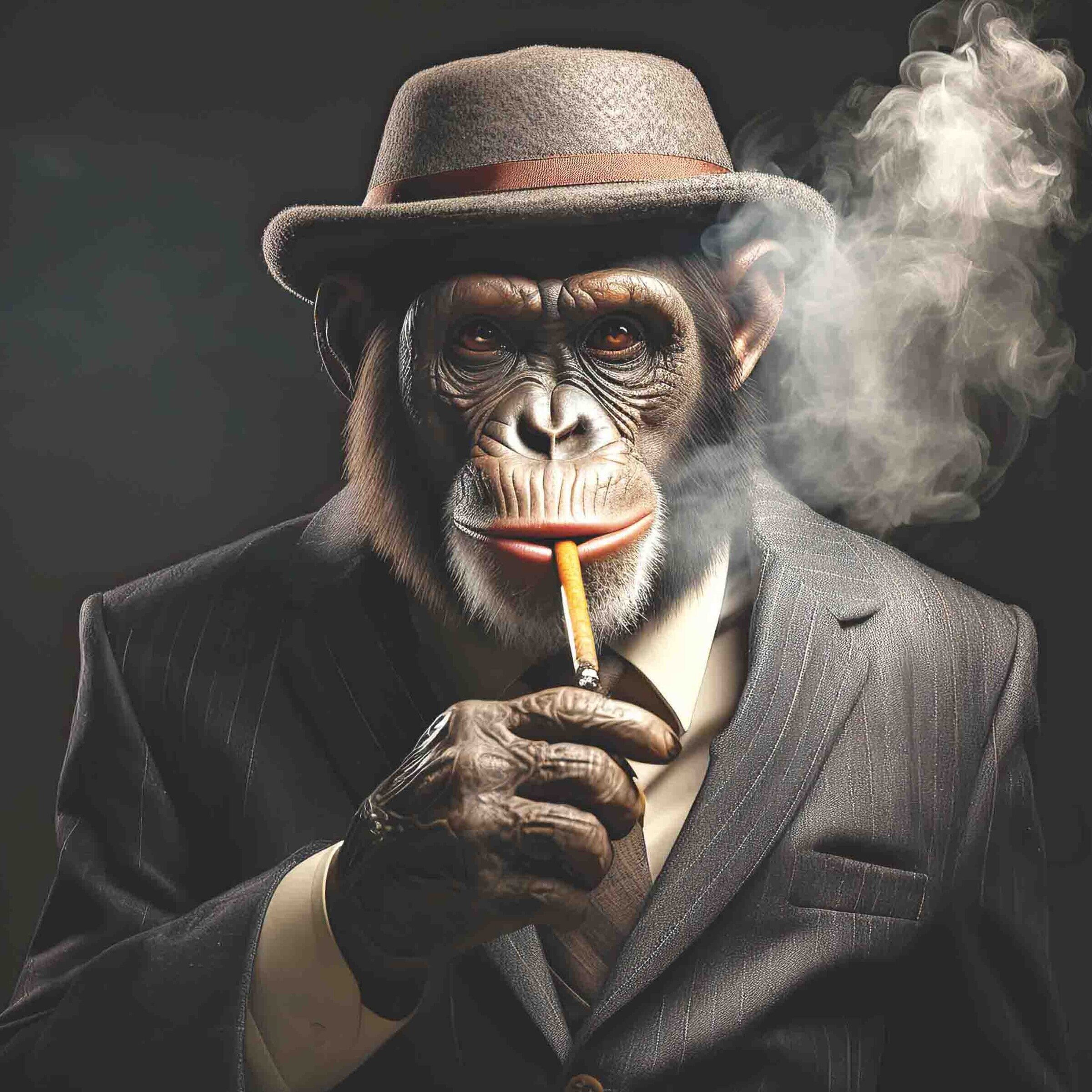 Gangster Chimpanzee Smoking