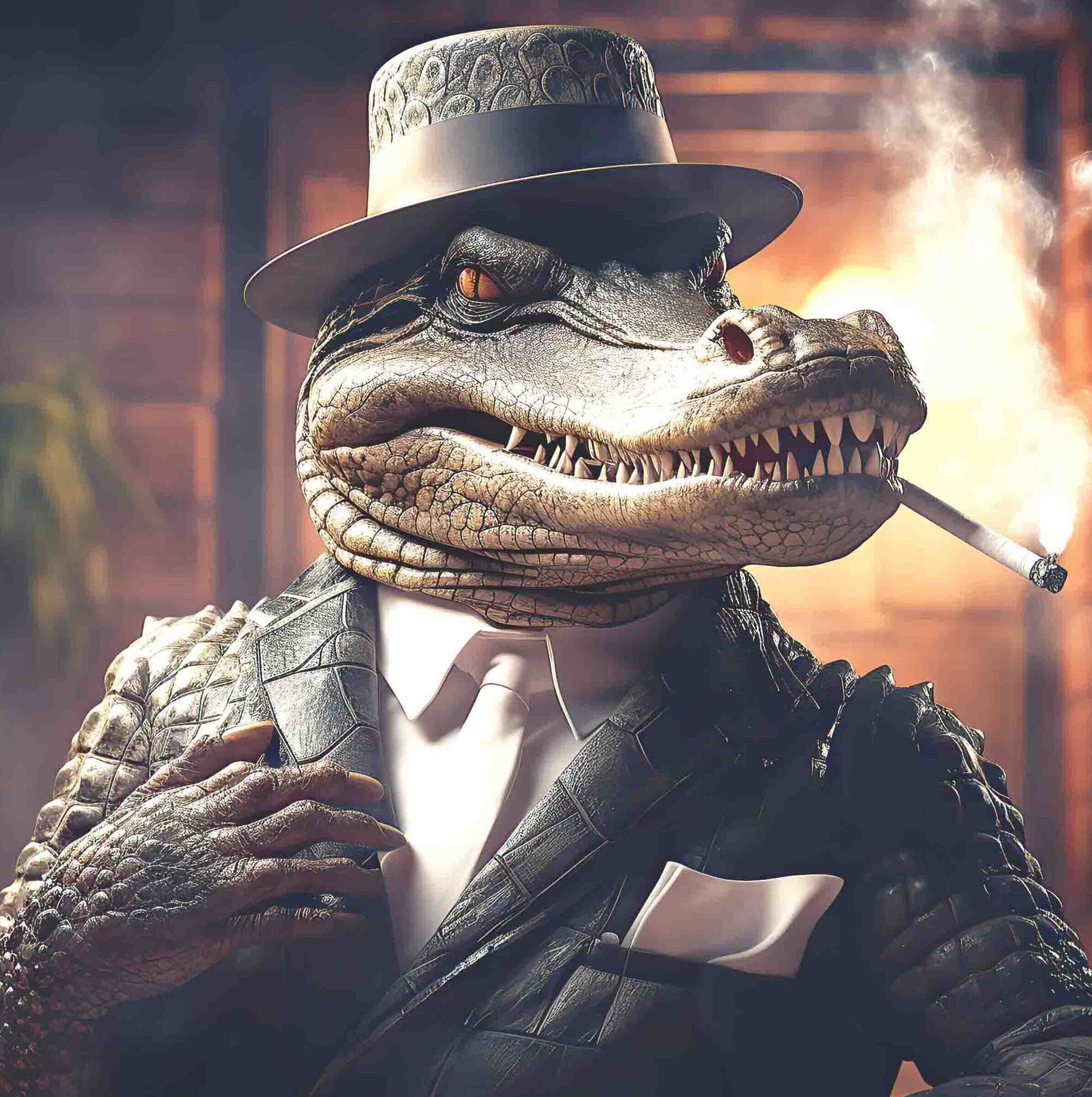 Gangster Crocodile Smoking
