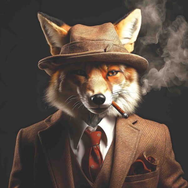 Gangster Fox Smoking Brown Suit