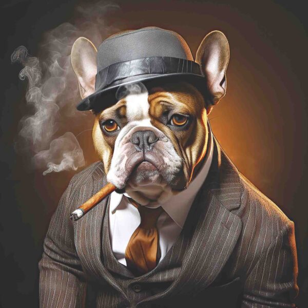Gangster French Bulldog Brown Smoking