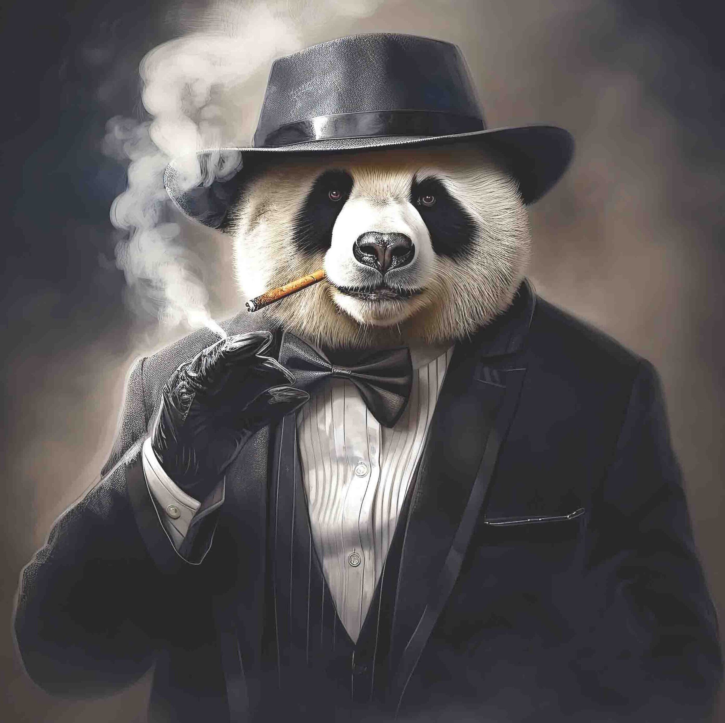 Gangster Panda Smoking
