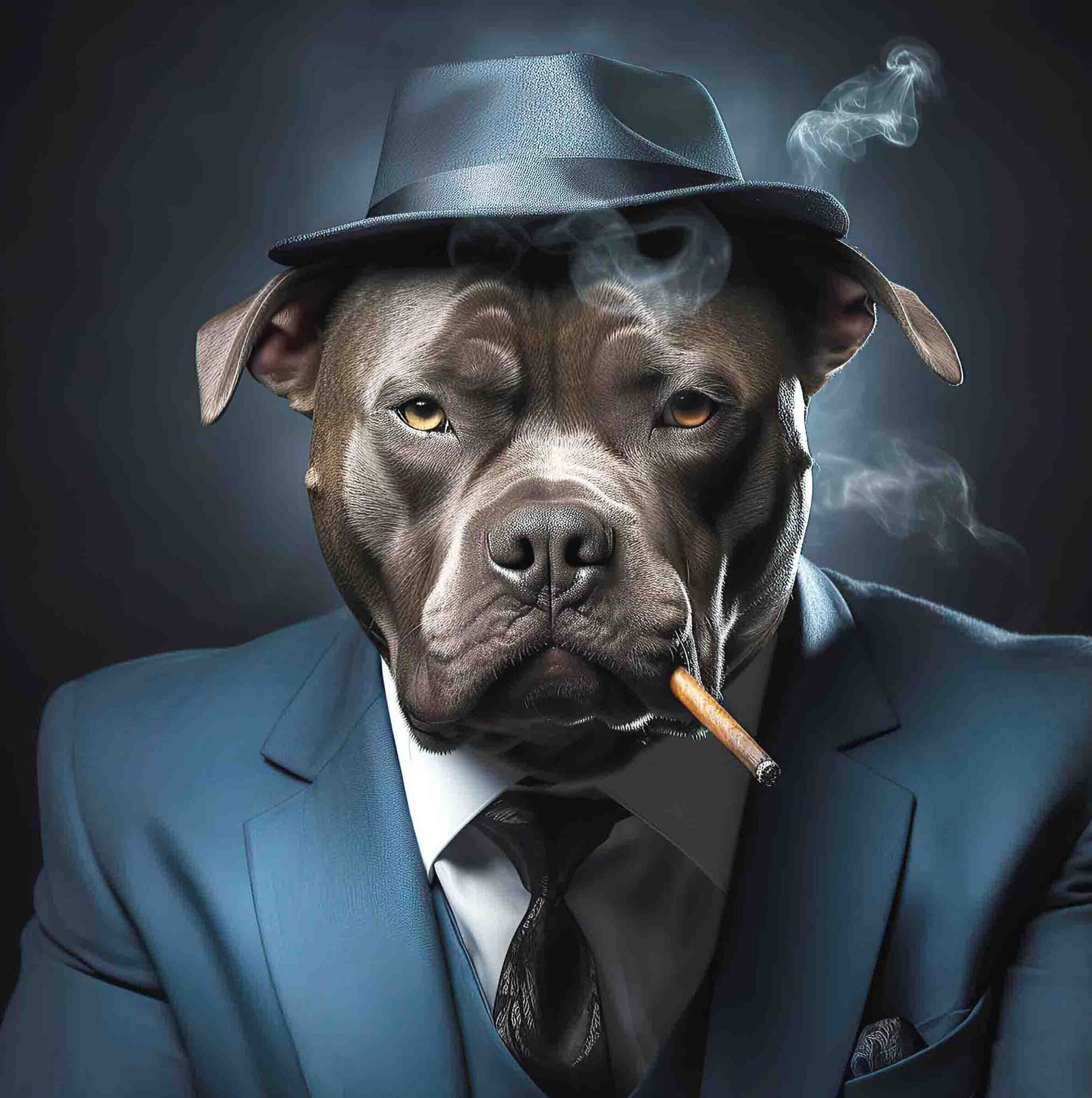 Gangster Staffy Smoking