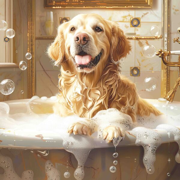 Golden Lab Bubble Bath 2
