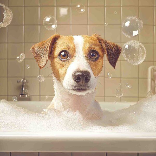 Jack Russell Brown and White Bubble Bath