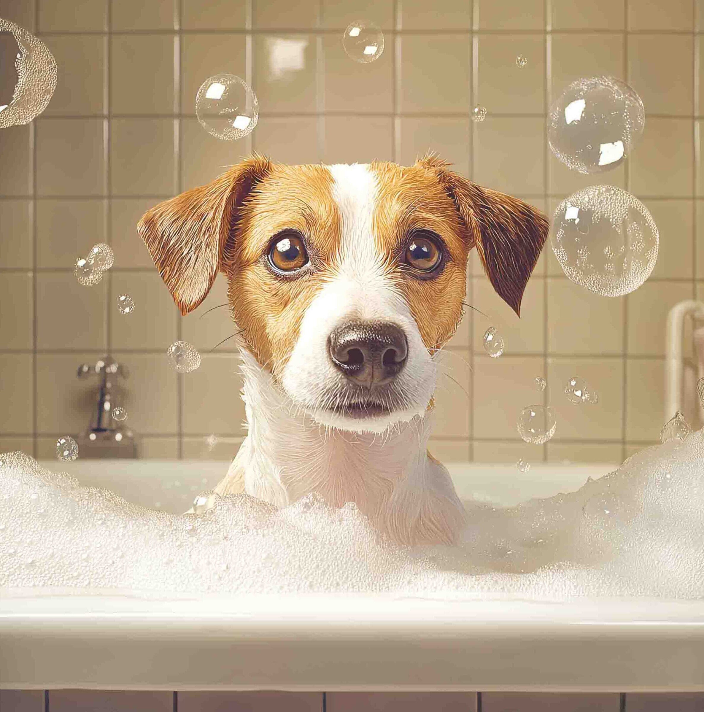 Jack Russell Brown and White Bubble Bath