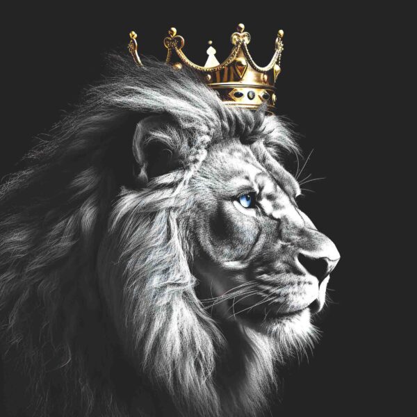 Majestic Lion Sideways BnW