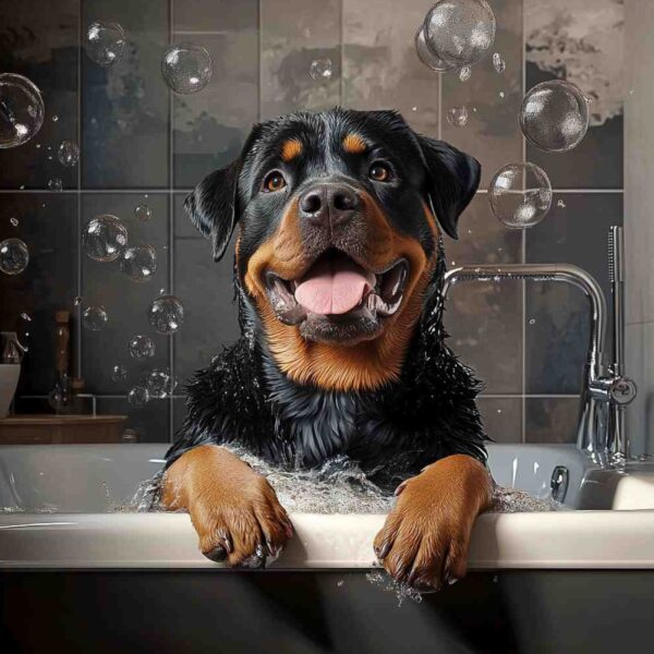 Rottweiler Bubble Bath 2