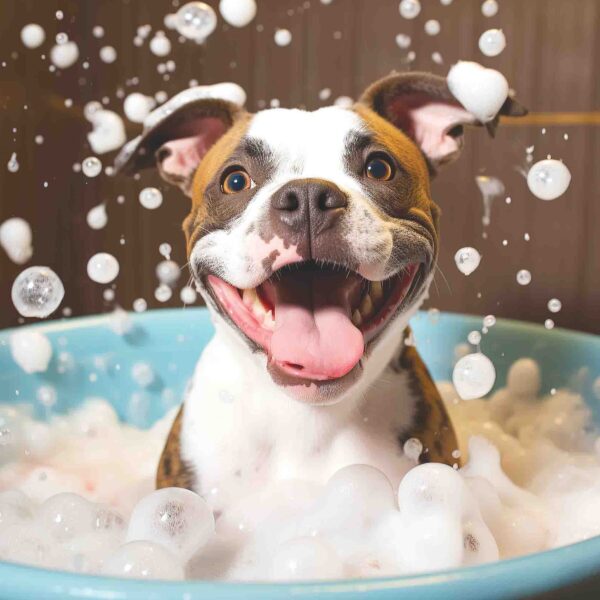 Staffordshire Bull Terrier Bubble Bath 2