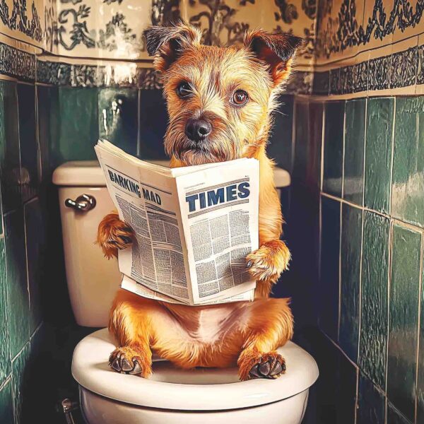 Tan Terrier Toilet