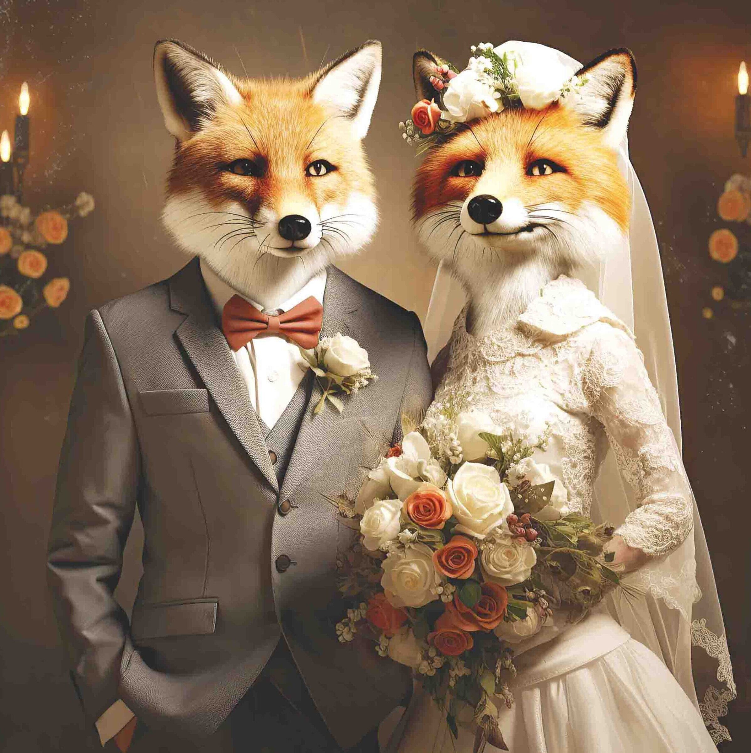 Wedding Day Foxes