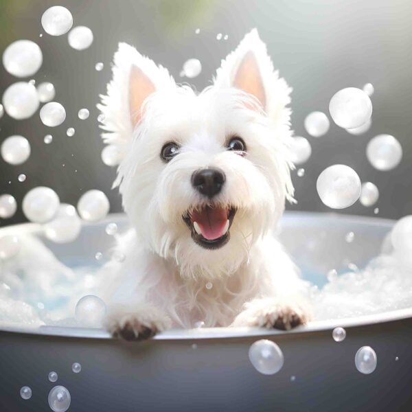 West Highland Terrier Bubble Bath