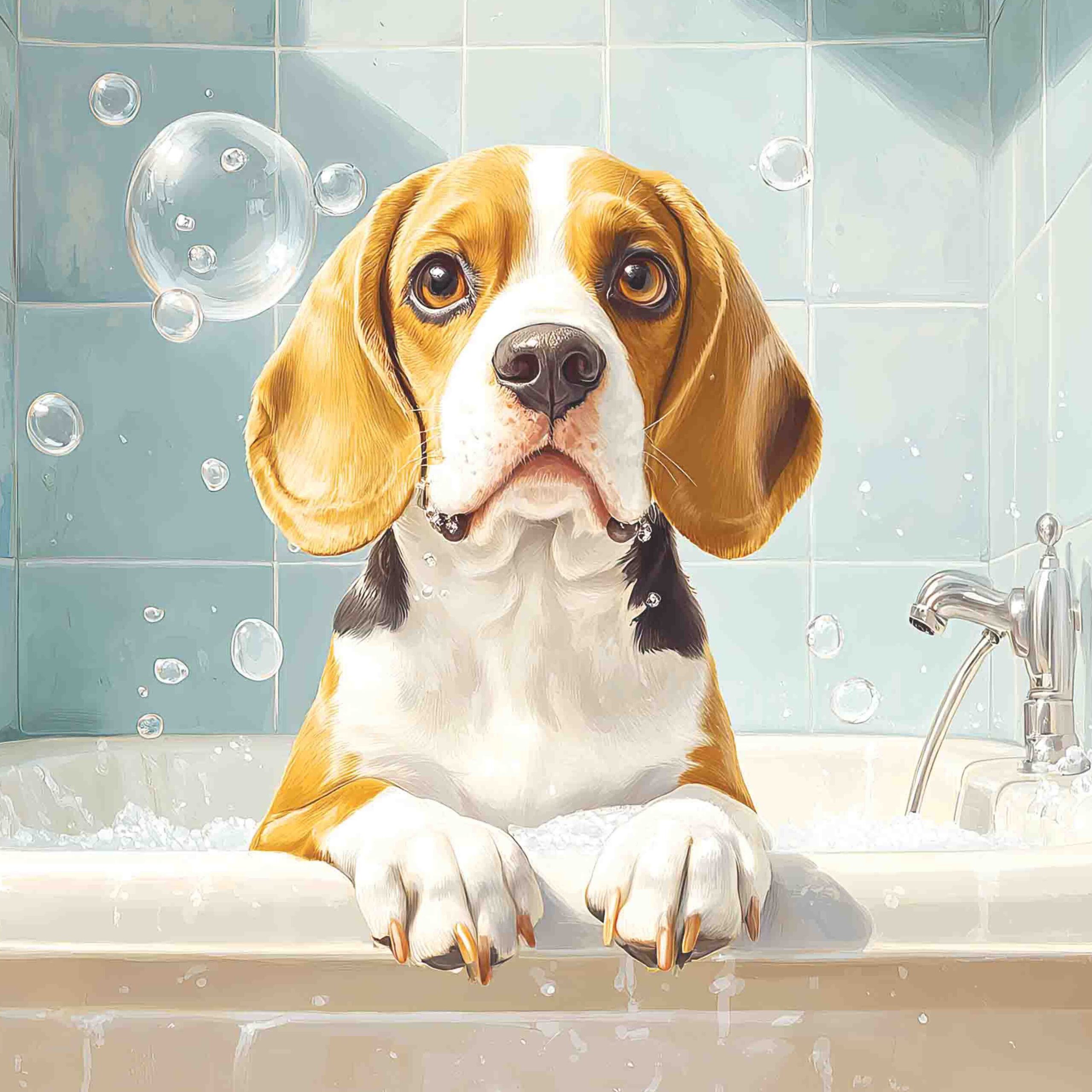 Beagle Bubble Bath