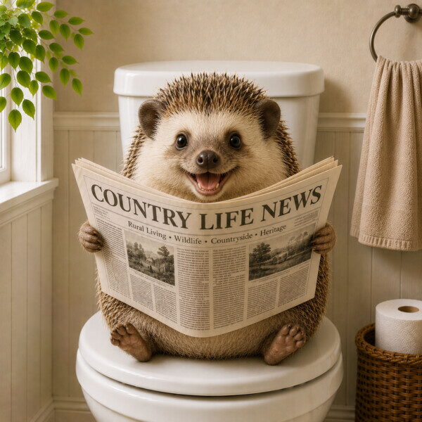 Hedgehog on Toilet