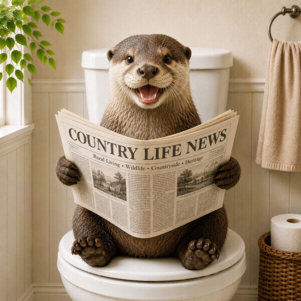 Otter on Toilet