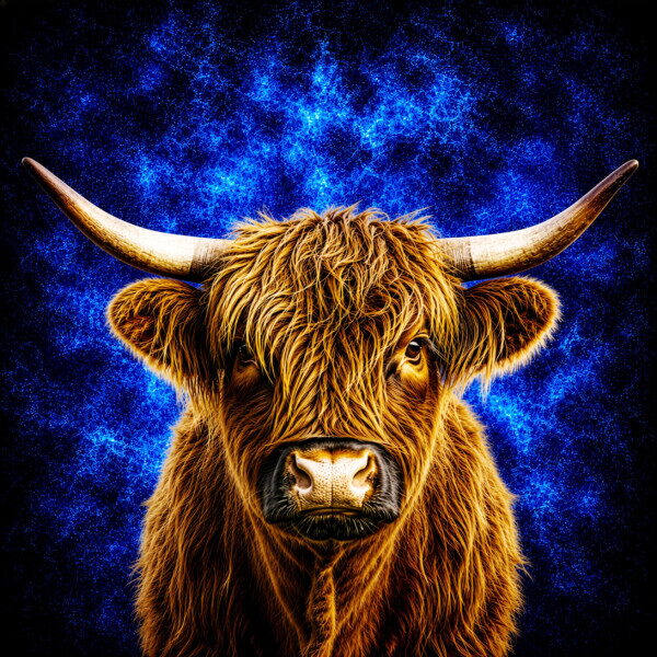 Royal Blue Highland Cow