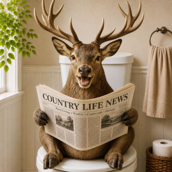 Stag on Toilet